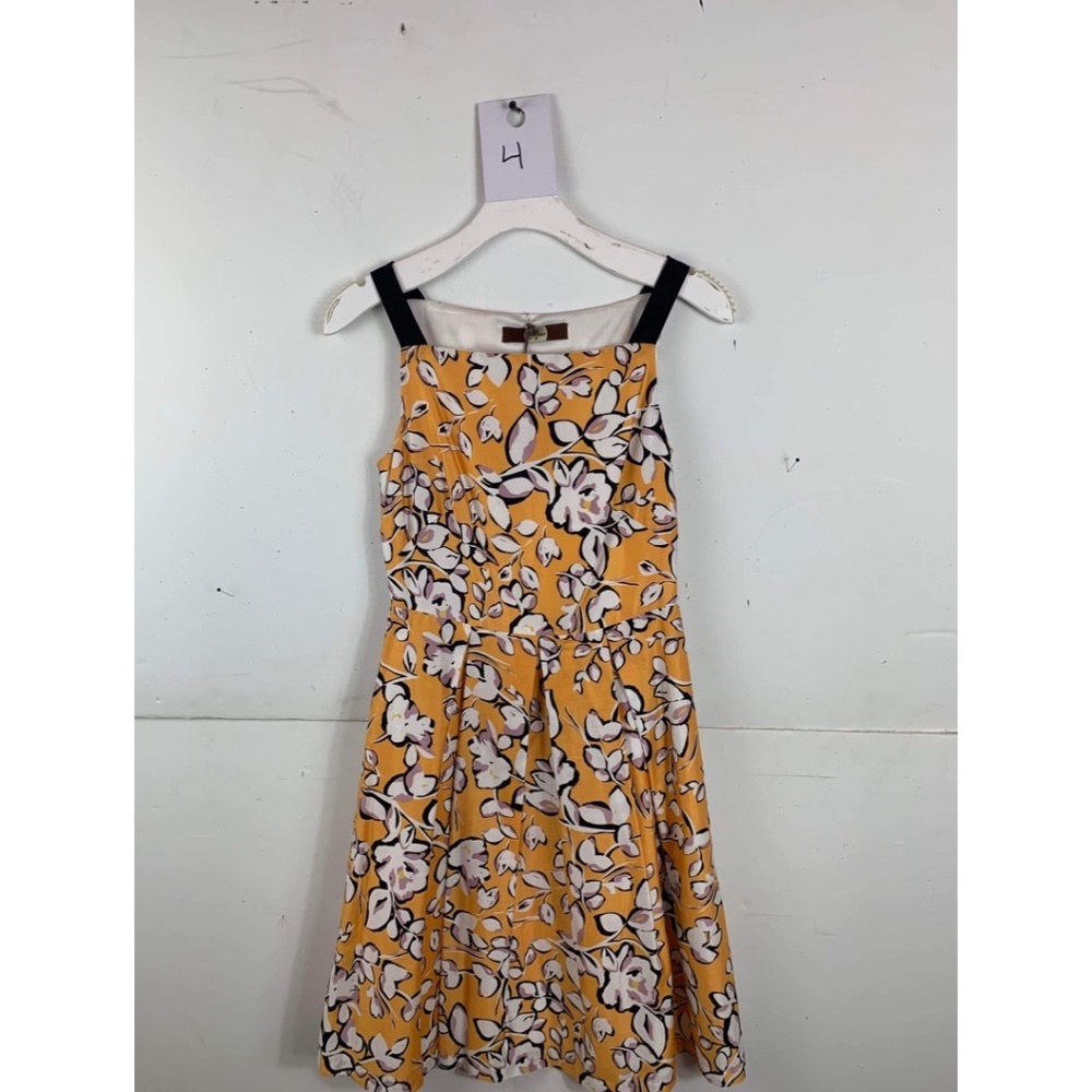 Anthropologie Eva Franco Yellow Floral Sleeveless Mini Dress